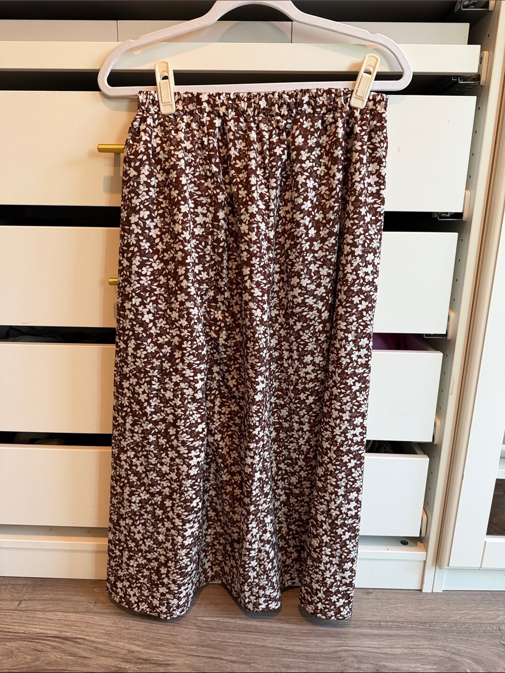 Brown Floral Maxi Skirt